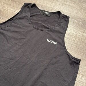 Vanquish VQ Tank‎ Top Mens XL Black Muscle Gym Workout Lifting Cotton Stretch